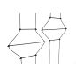 King Home Flusso Line 4 Geometrikus Fekete LED Függőlámpa