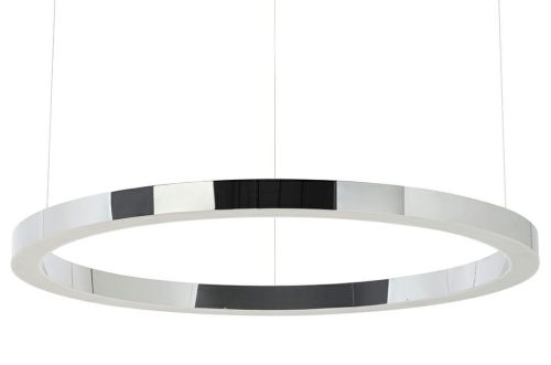 King Home Ring 100 LED Függőlámpa Polírozott Rozsdamentes Acél Ezüst