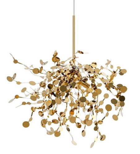 King Home Monete Single Arany Fém Függőlámpa Lebegő Érmékkel