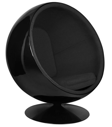 King Home Ball Forgó Üvegszálas Fotel Fekete