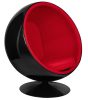 King Home Ball Black Forgó Fotel Üvegszálas Piros Hangszigetelt