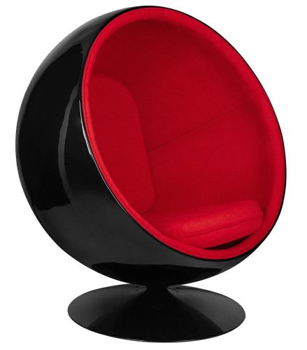 King Home Ball Black Forgó Fotel Üvegszálas Piros Hangszigetelt