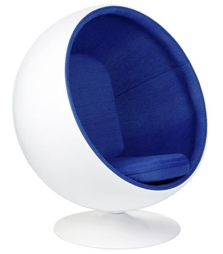 King Home Ball Üvegszálas Forgó Fotel Fehér-Kék