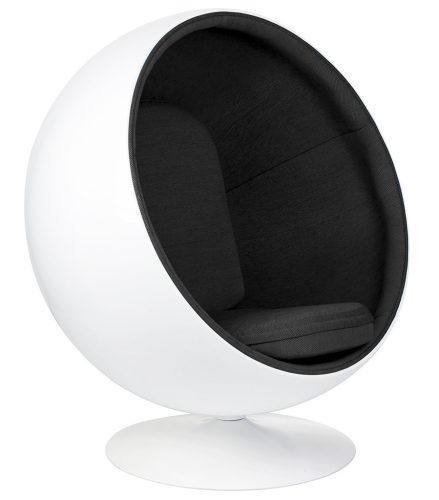 King Home Ball Forgó Fotel Üvegszálas Fehér-Fekete