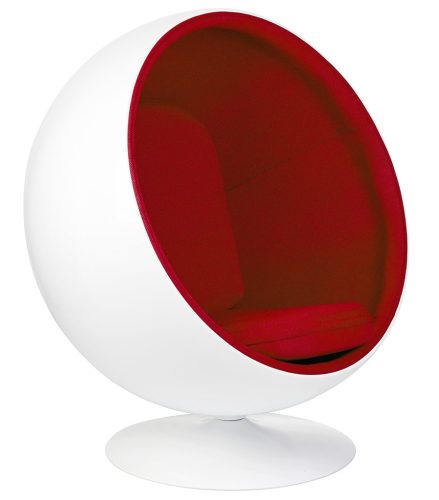 King Home Ball Forgó Fotel Üvegszálas Fehér-Piros