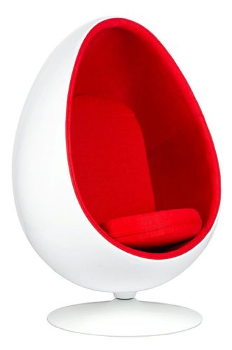 King Home Ovalia Forgó Fotel Üvegszálas Fehér-Piros