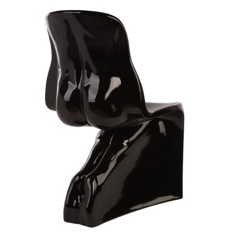 King Home HER Üvegszálas Magasfényű Fekete Design Szék