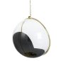 King Home Bubble Gold Akril Függőfotel Fekete Bársony Párnával