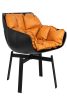 King Home Shiba Forgószék Üvegszálas Műbőr Fekete-Konyak Modern