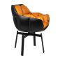King Home Shiba Forgószék Üvegszálas Műbőr Fekete-Konyak Modern