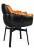 King Home Shiba Forgószék Üvegszálas Műbőr Fekete-Konyak Modern