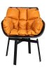King Home Shiba Forgószék Üvegszálas Műbőr Fekete-Konyak Modern
