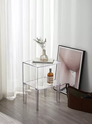 King Home Vision Átlátszó Polikarbonát Éjjeliszekrény