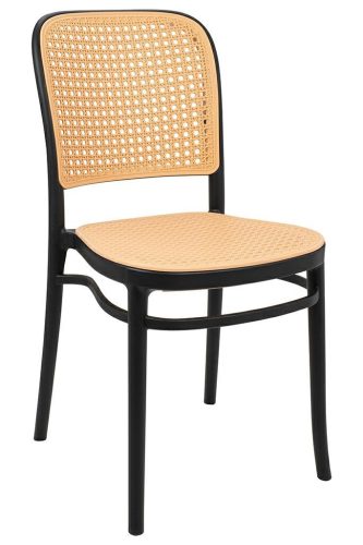 King Home Wicky Polipropilén Kerti Szék Fekete Rattan Hatású