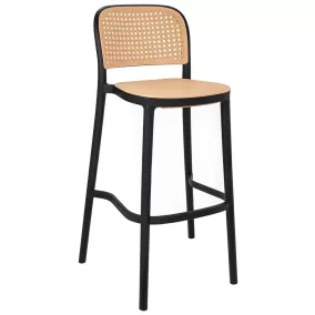   King Home Wicky Polipropilén Bárszék Rattan Hatású Fekete