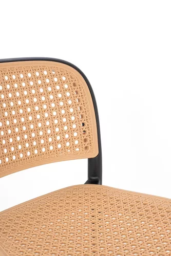 King Home Wicky Polipropilén Bárszék Rattan Hatású Fekete