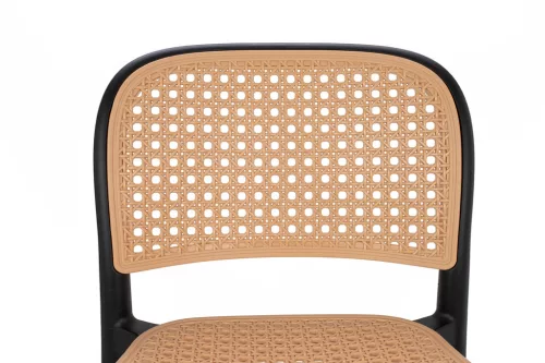 King Home Wicky Polipropilén Bárszék Rattan Hatású Fekete