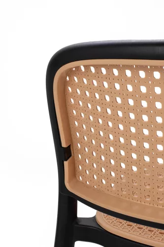 King Home Wicky Polipropilén Bárszék Rattan Hatású Fekete