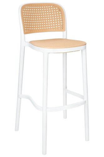 King Home Wicky Polipropilén Bárszék Rattan Hatású Fehér