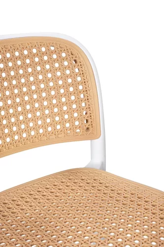 King Home Wicky Polipropilén Bárszék Rattan Hatású Fehér
