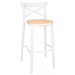 King Home Country Rattan Bárszék Fehér