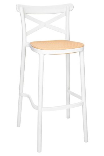 King Home Country Rattan Bárszék Fehér