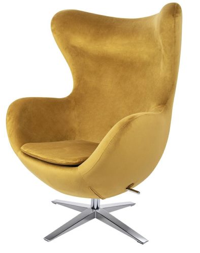 King Home Egg Széles Bársony Fotel Khaki Zöld Forgatható