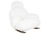 King Home Plush Fur Fehér Teddy Hintaszék Tölgyfa Talppal