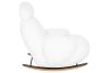 King Home Plush Fur Fehér Teddy Hintaszék Tölgyfa Talppal