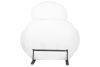 King Home Plush Fur Fehér Teddy Hintaszék Tölgyfa Talppal