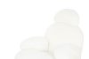 King Home Plush Fur Fehér Teddy Hintaszék Tölgyfa Talppal