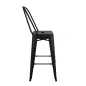 King Home Tower Big Back Fém Bárszék Fekete