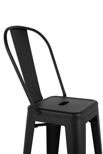 King Home Tower Big Back Fém Bárszék Fekete