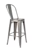 King Home Tower Big Back Fém Bárszék Ezüst