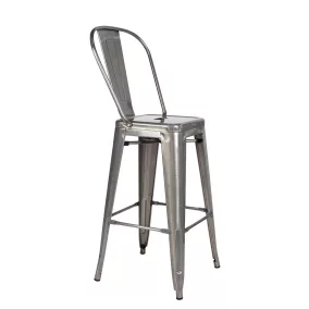 King Home Tower Big Back Fém Bárszék Ezüst