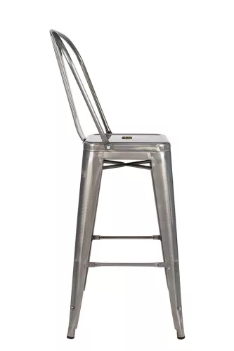 King Home Tower Big Back Fém Bárszék Ezüst