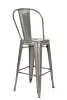 King Home Tower Big Back Fém Bárszék Ezüst
