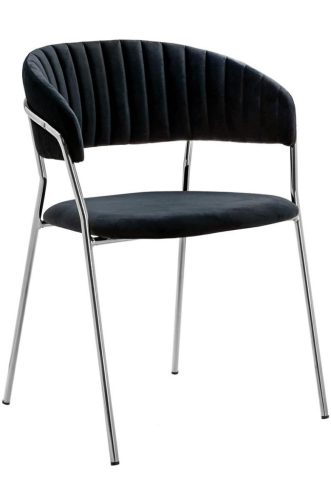 King Home Margo Silver Bársony Szék Fekete Króm Vázzal
