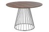 King Home Glam Walnut Kerek Étkezőasztal Diófurnér Króm