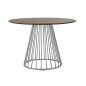 King Home Glam Walnut Kerek Étkezőasztal Diófurnér Króm