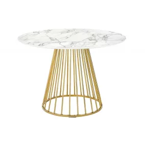 GLAM MARBLE 110 asztal - MDF, arany talpazat