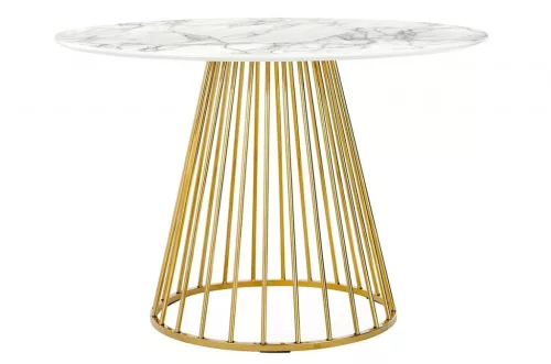 GLAM MARBLE 110 asztal - MDF, arany talpazat