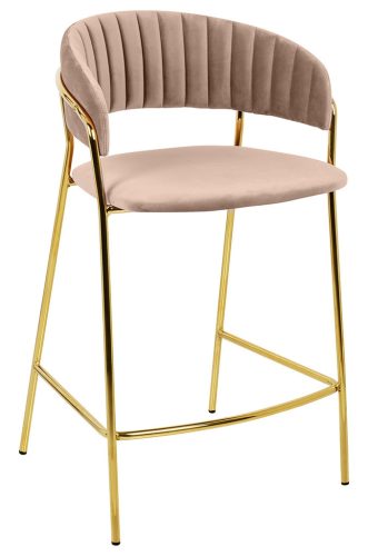 King Home Margo Bárszék Velúr Kaki Arany Vázzal