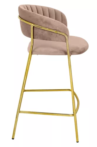 King Home Margo Bárszék Velúr Khaki Arany Vázzal