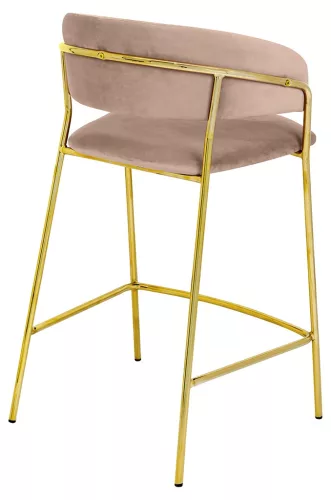 King Home Margo Bárszék Velúr Khaki Arany Vázzal