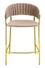 King Home Margo Bárszék Velúr Khaki Arany Vázzal