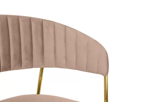 King Home Margo Bárszék Velúr Khaki Arany Vázzal
