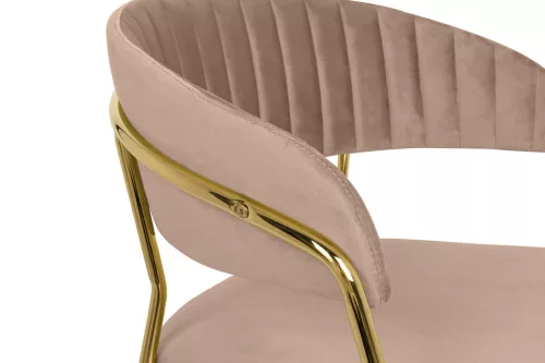 King Home Margo Bárszék Velúr Khaki Arany Vázzal