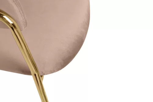King Home Margo Bárszék Velúr Khaki Arany Vázzal