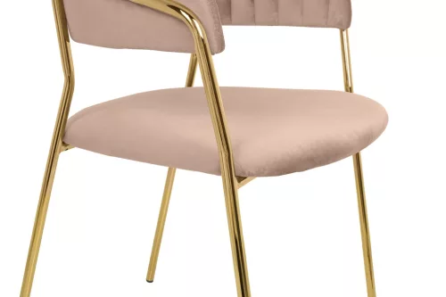King Home Margo Bárszék Velúr Khaki Arany Vázzal